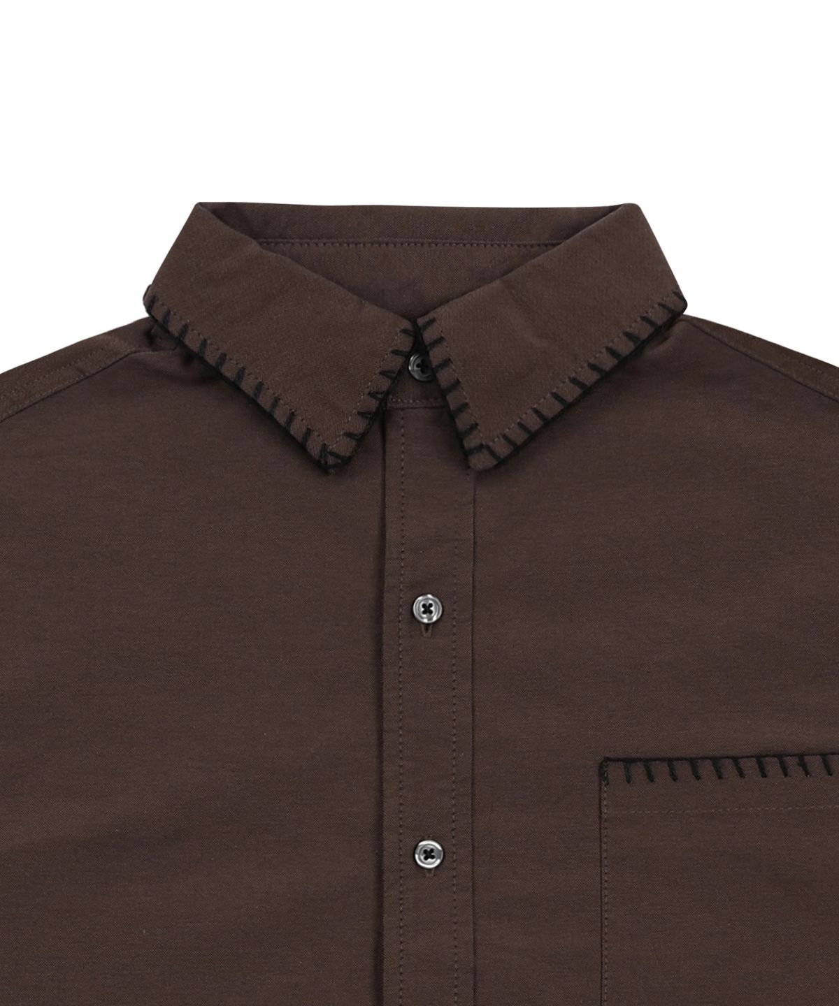 글랙(GLACK) GS010 엣지 스티치드 시티보이 셔츠 (BROWN)