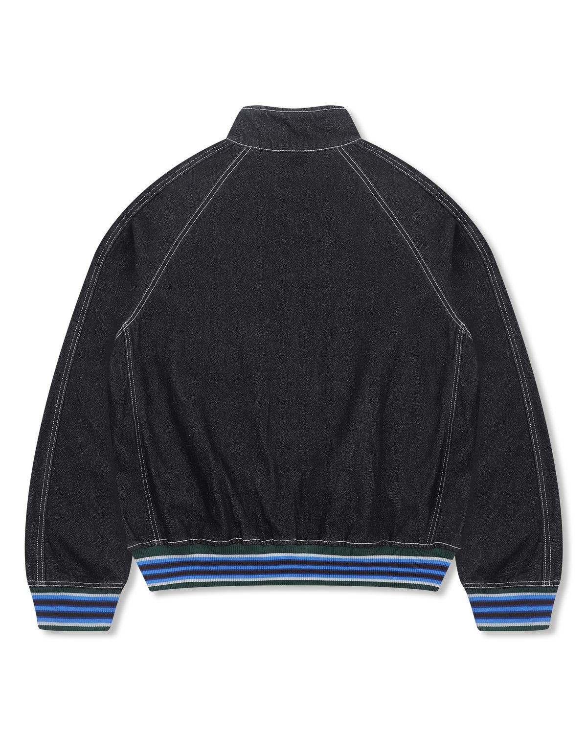글랙(GLACK) GJ105 컬러립 데님 블루종 자켓 (BLACK)