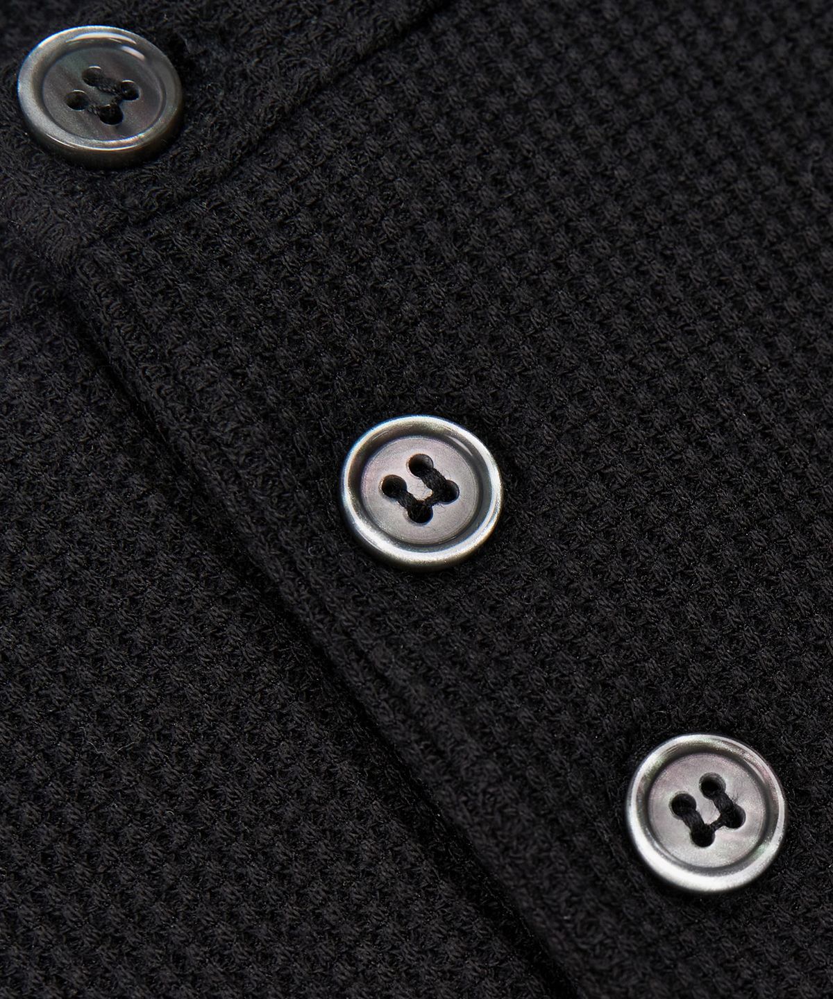엑스컨테이너(EXCONTAINER) 헨리넥 와플 롱 슬리브 (BLACK)