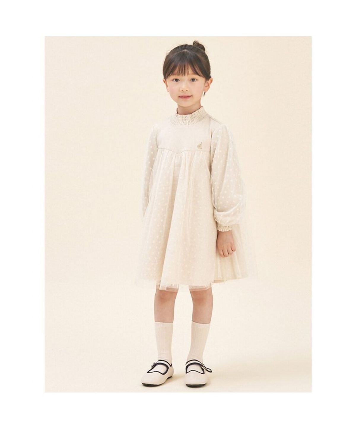 빈폴 키즈(BEANPOLE KIDS) [러블리 빙키 걸즈] 반목 트윙클 샤 원피스  아이보리 (BI5871G050)