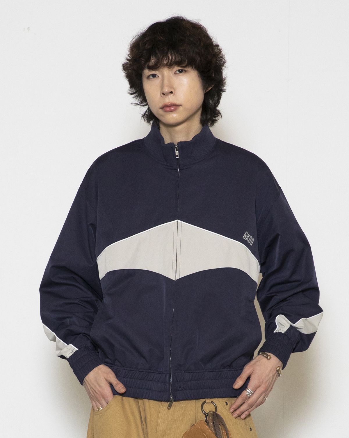 글랙(GLACK) GJ104 파이핑 라인 트랙 자켓 (NAVY)