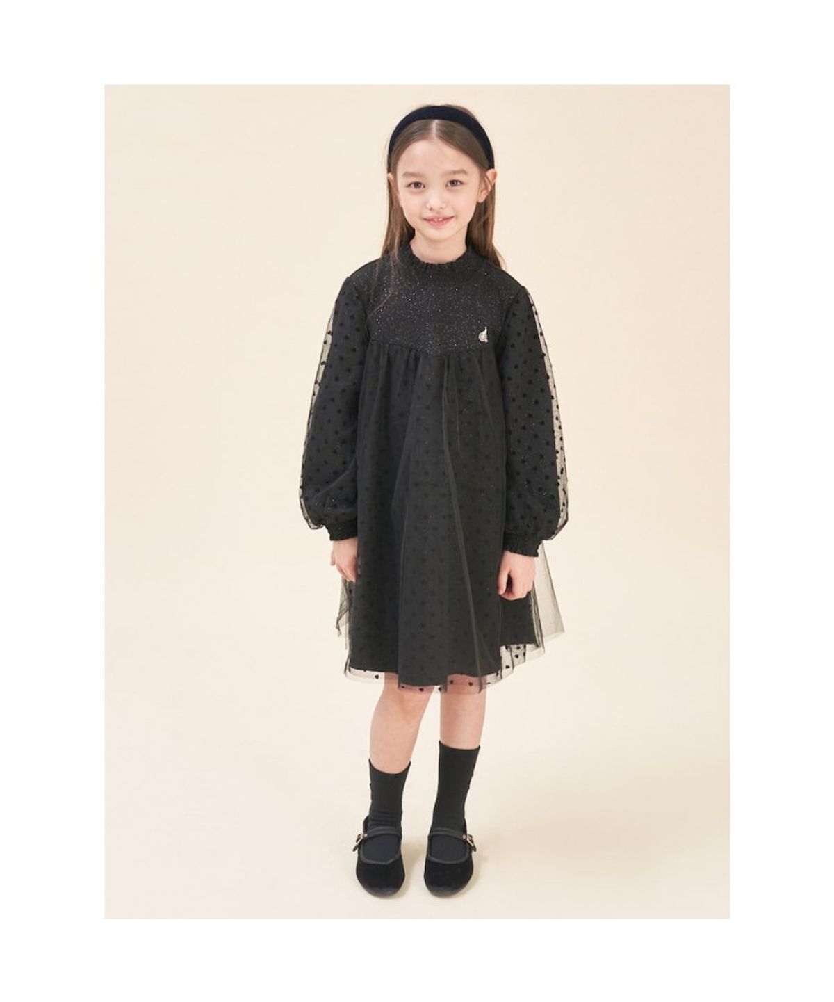 빈폴 키즈(BEANPOLE KIDS) [러블리 빙키 걸즈] 반목 트윙클 샤 원피스  블랙 (BI5871G055)