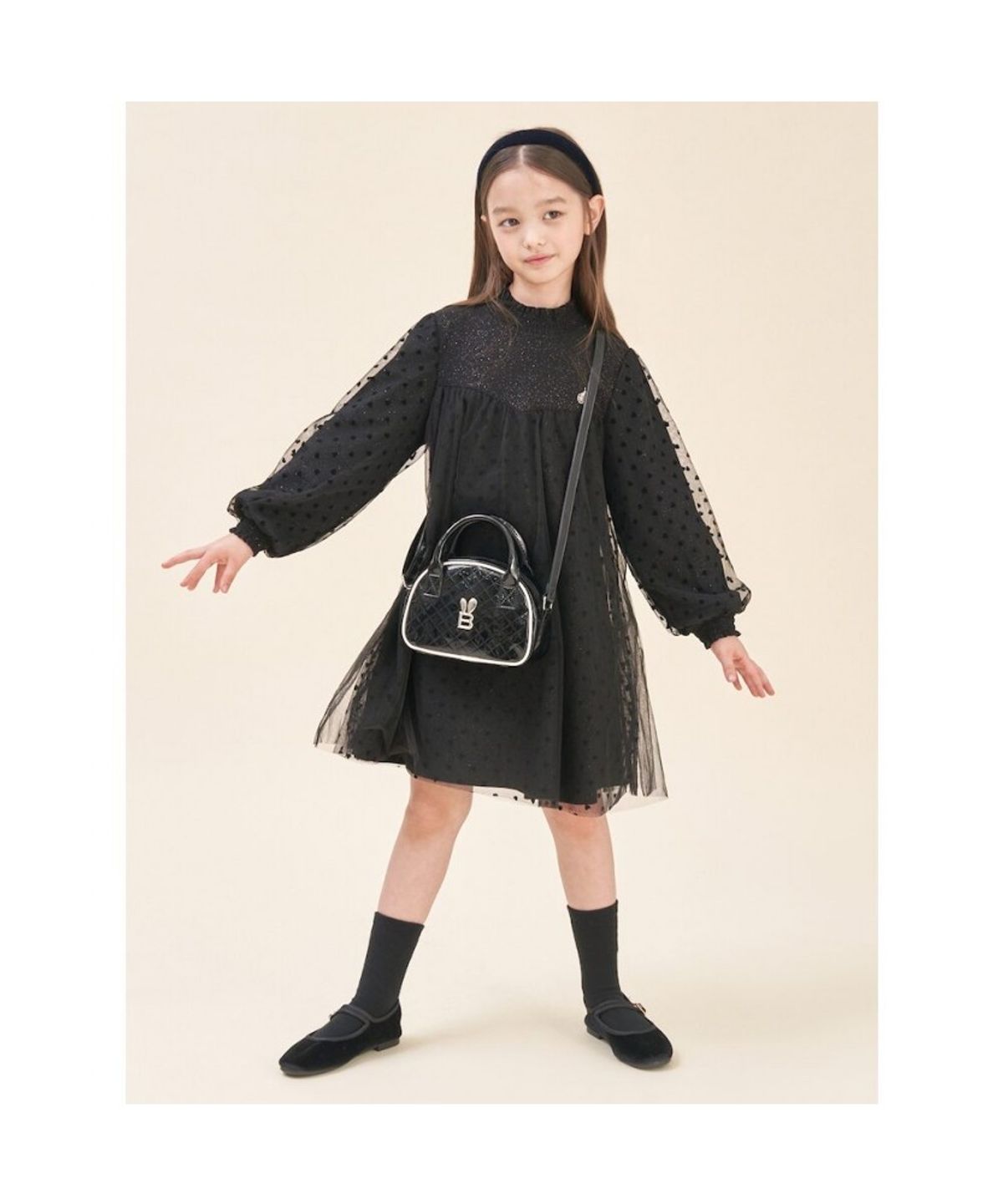 빈폴 키즈(BEANPOLE KIDS) [러블리 빙키 걸즈] 반목 트윙클 샤 원피스  블랙 (BI5871G055)