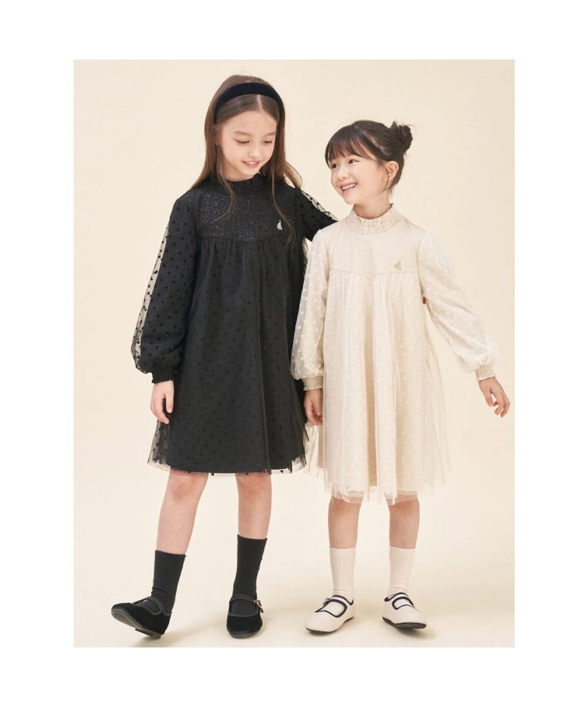 빈폴 키즈(BEANPOLE KIDS) [러블리 빙키 걸즈] 반목 트윙클 샤 원피스  블랙 (BI5871G055)