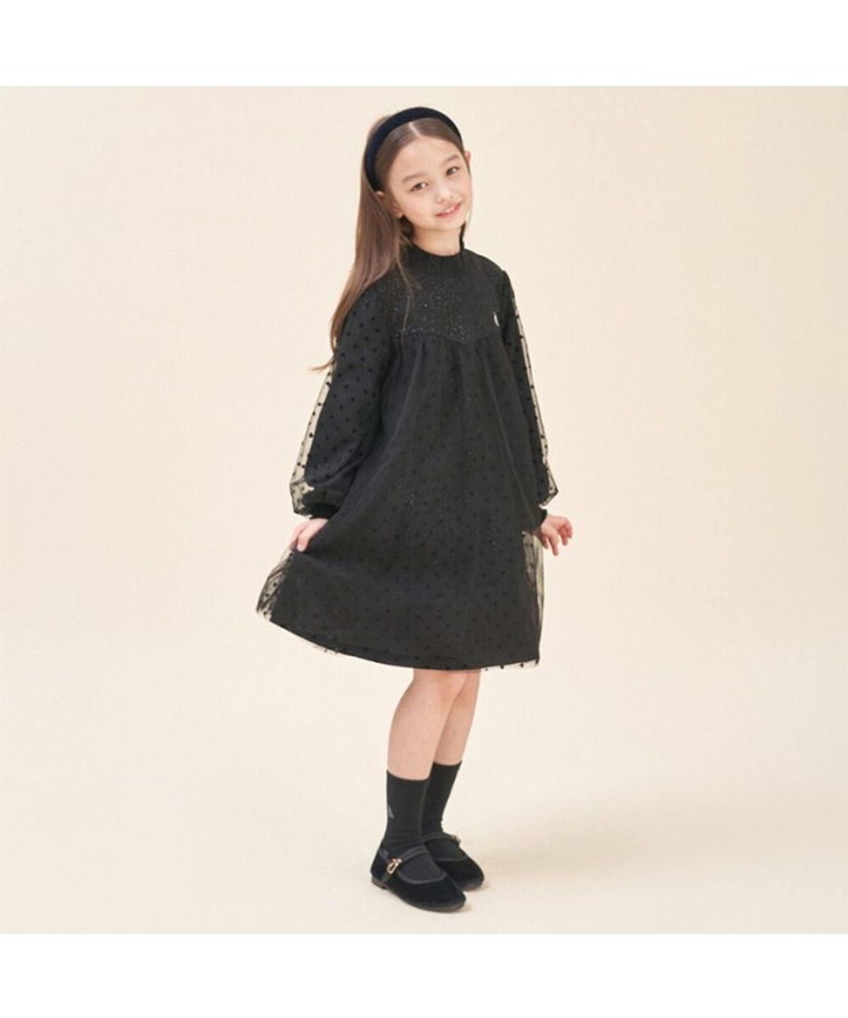 빈폴 키즈(BEANPOLE KIDS) [러블리 빙키 걸즈] 반목 트윙클 샤 원피스  블랙 (BI5871G055)