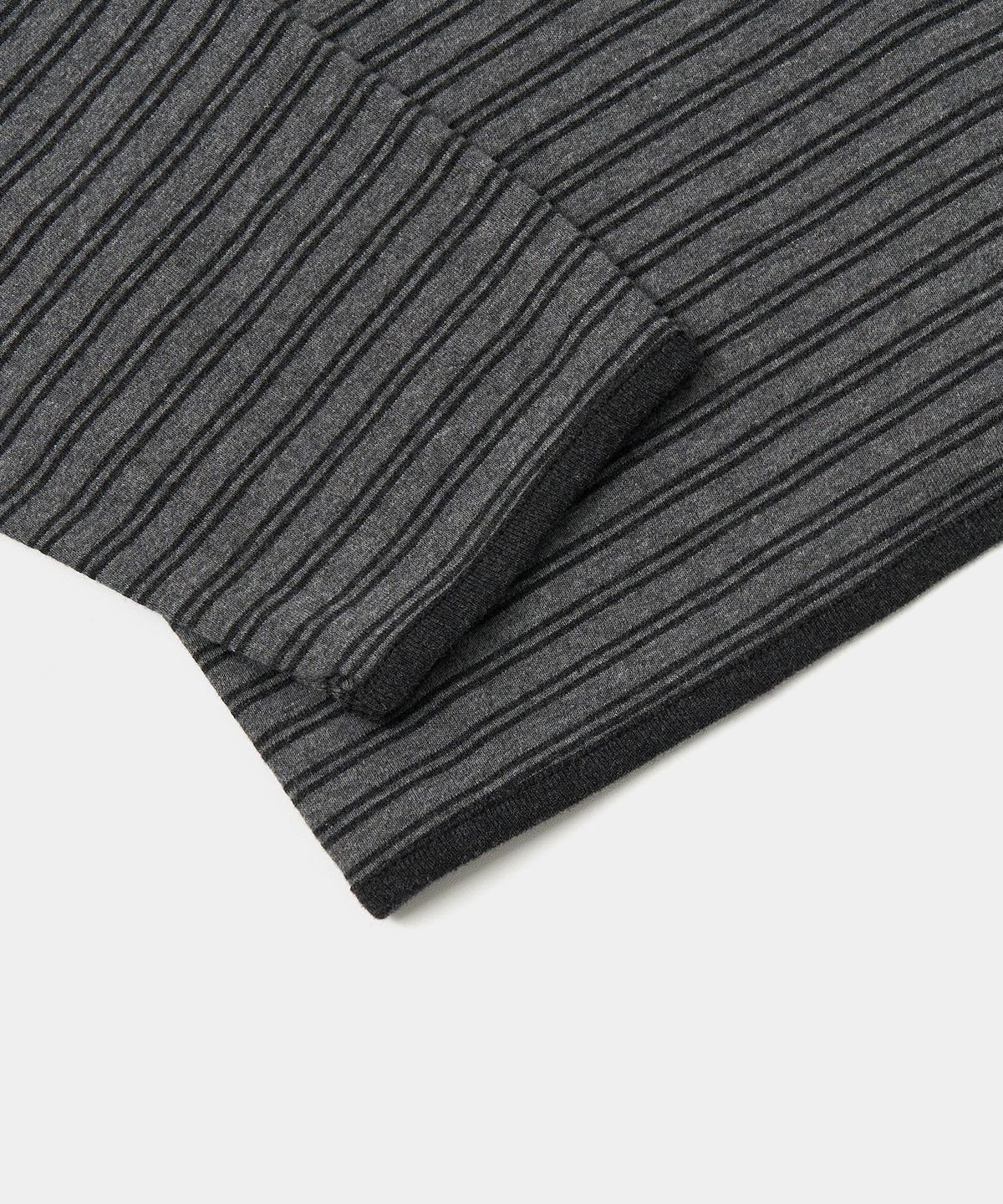 엑스컨테이너(EXCONTAINER) 스트라이프 후드 롱 슬리브 (GREY)