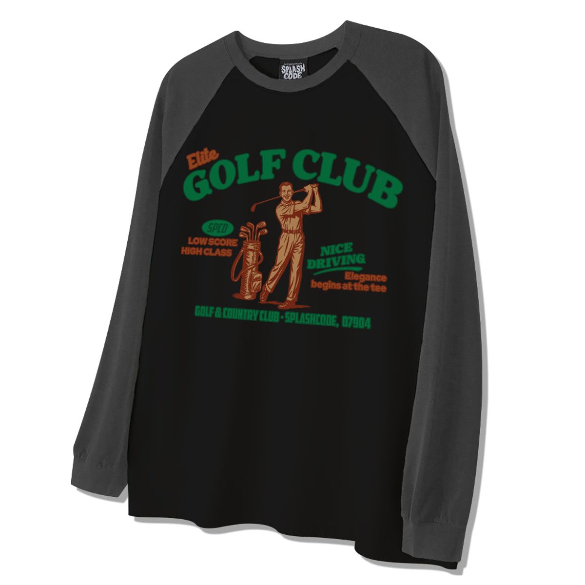 스플래시코드(SPLASHCODE) 래글런 롱슬리브 블랙 - 엘리트 골프 클럽(Elite Golf Club)