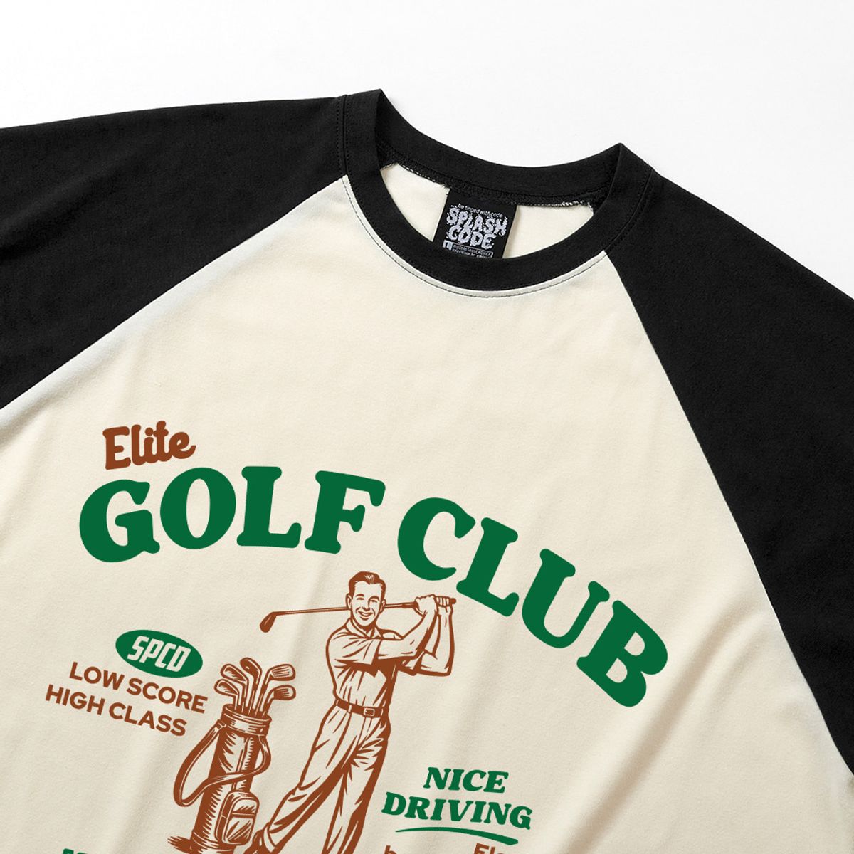 스플래시코드(SPLASHCODE) 래글런 롱슬리브 크림 - 엘리트 골프 클럽(Elite Golf Club)