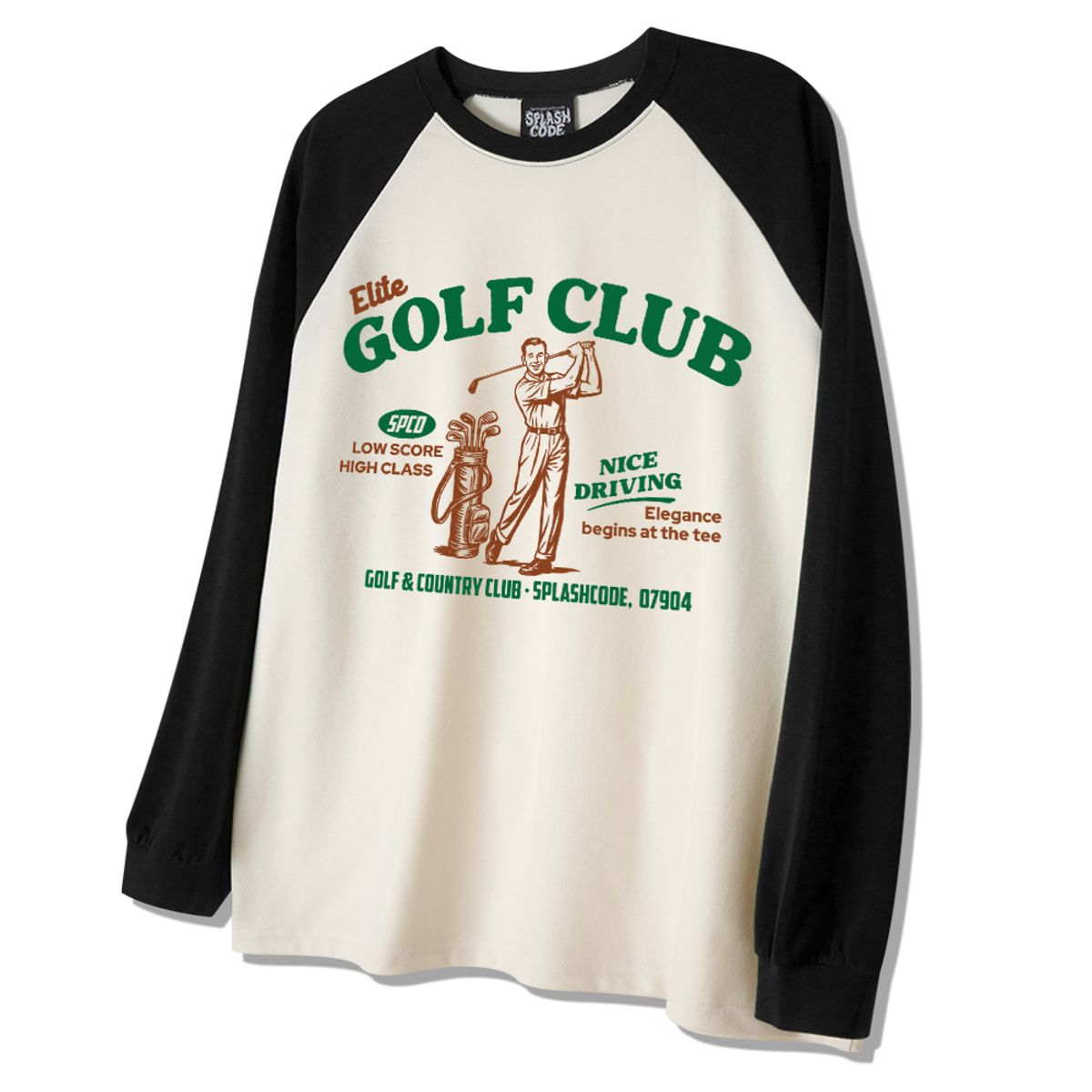 스플래시코드(SPLASHCODE) 래글런 롱슬리브 크림 - 엘리트 골프 클럽(Elite Golf Club)