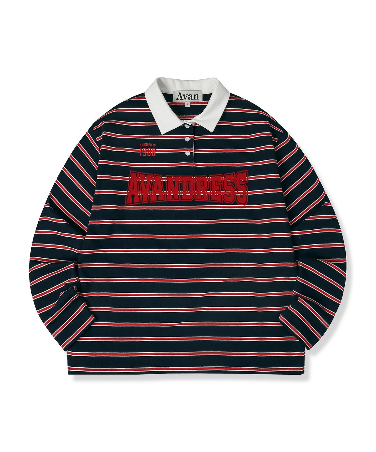 어반드레스(AVANDRESS) Texture Block Rugby T-shirt_5Colors