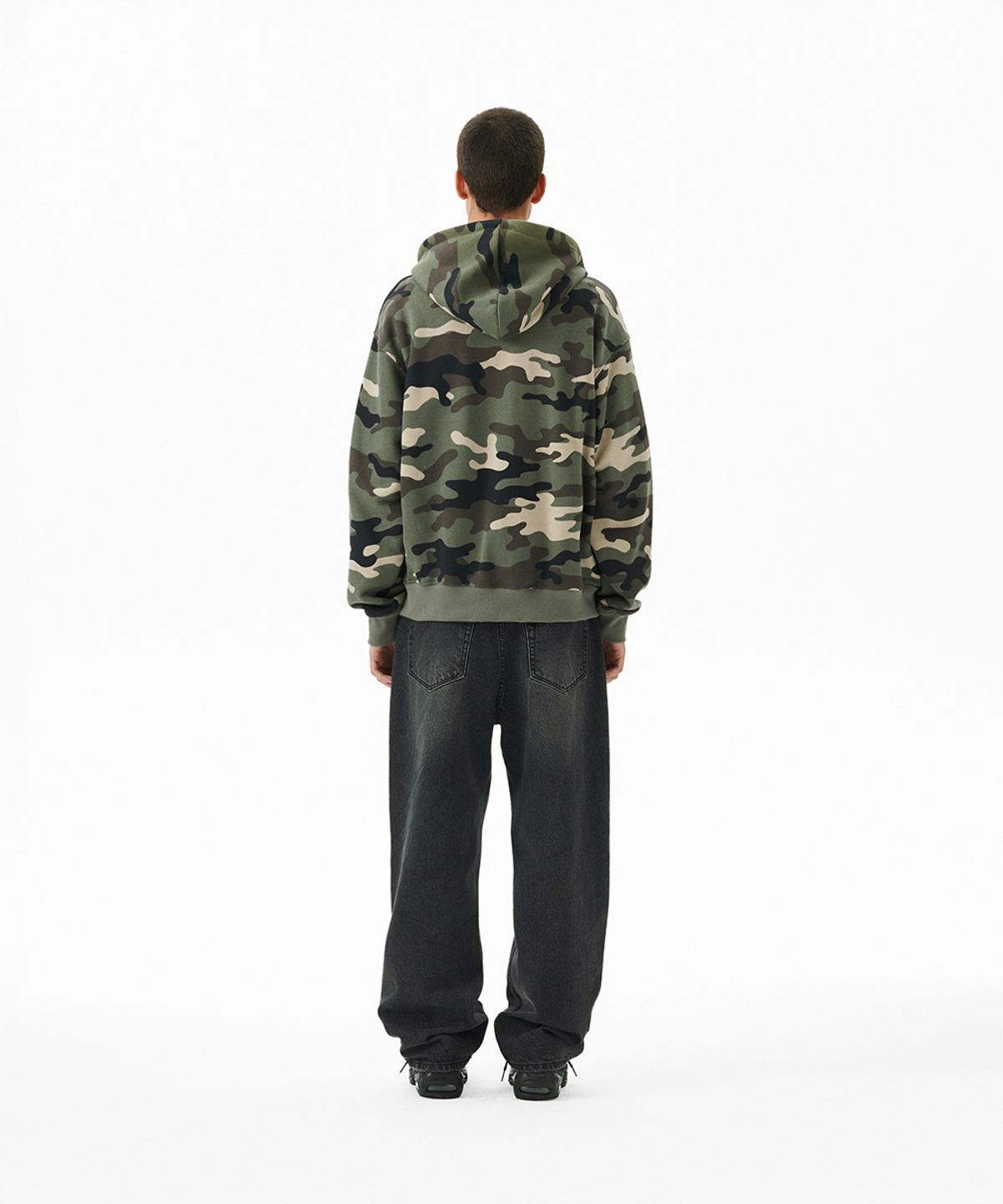 마하그리드(MAHAGRID) CAMO APPLIQUE ZIP UP HOODIE GREEN(MG2FFMM499A)