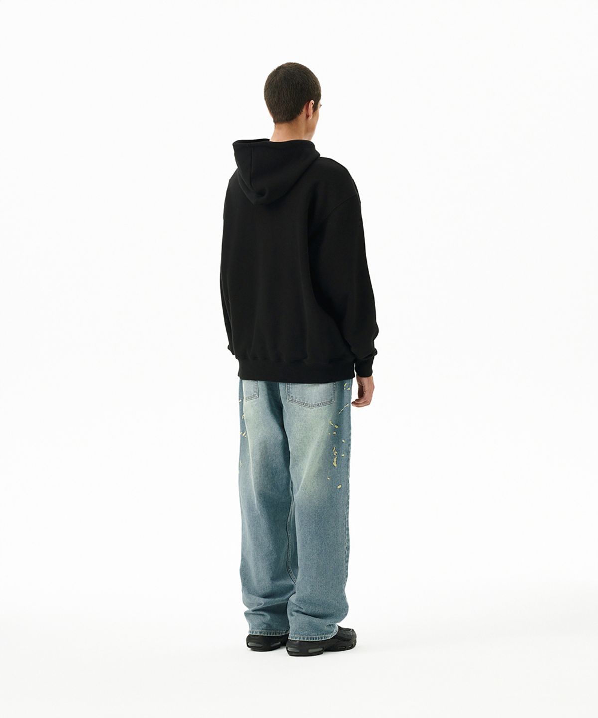 마하그리드(MAHAGRID) LETTER INK LOGO HOODIE BLACK(MG2FFMM416A)