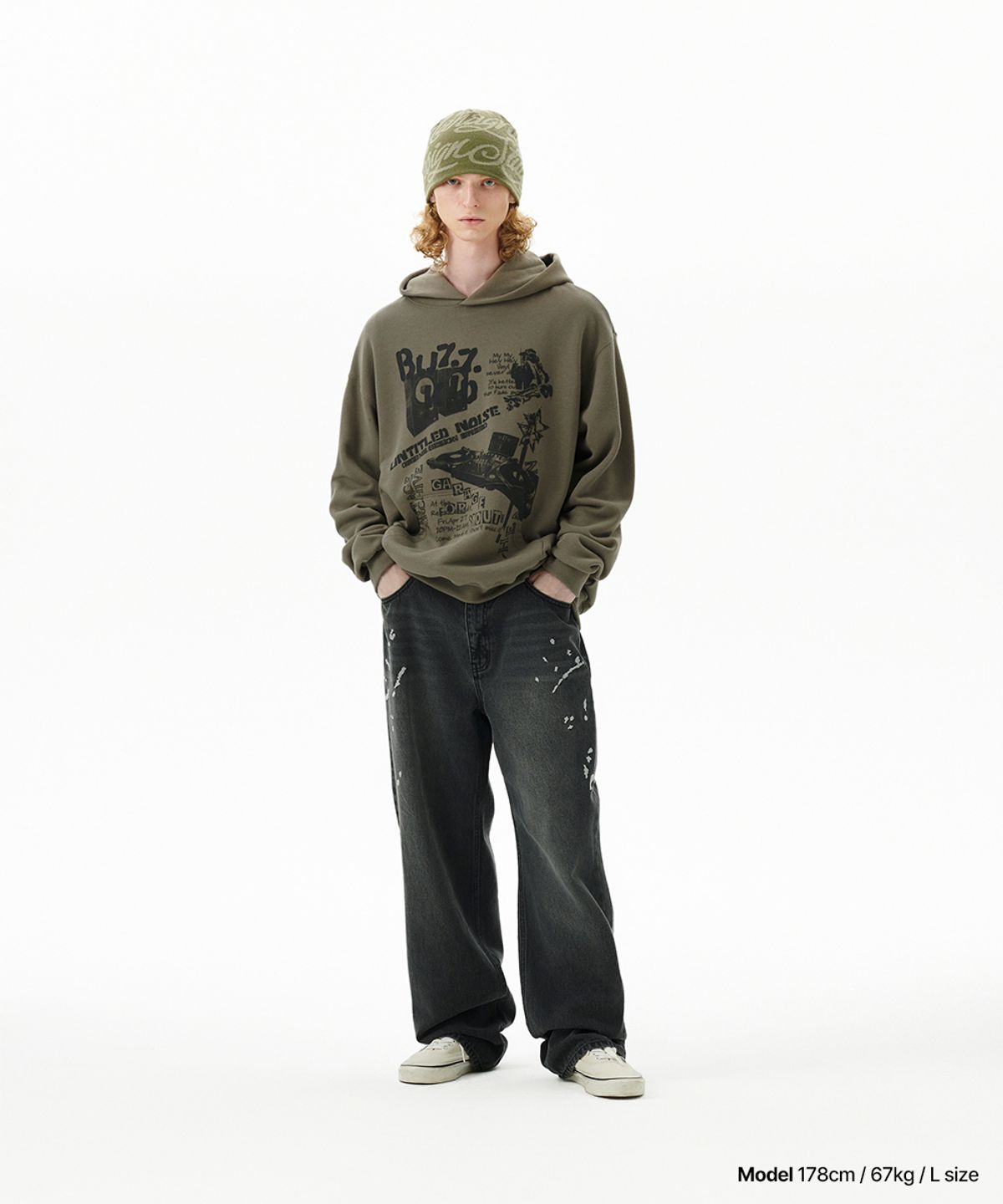 마하그리드(MAHAGRID) BUZZ KID HOODIE KHAKI(MG2FFMM415A)