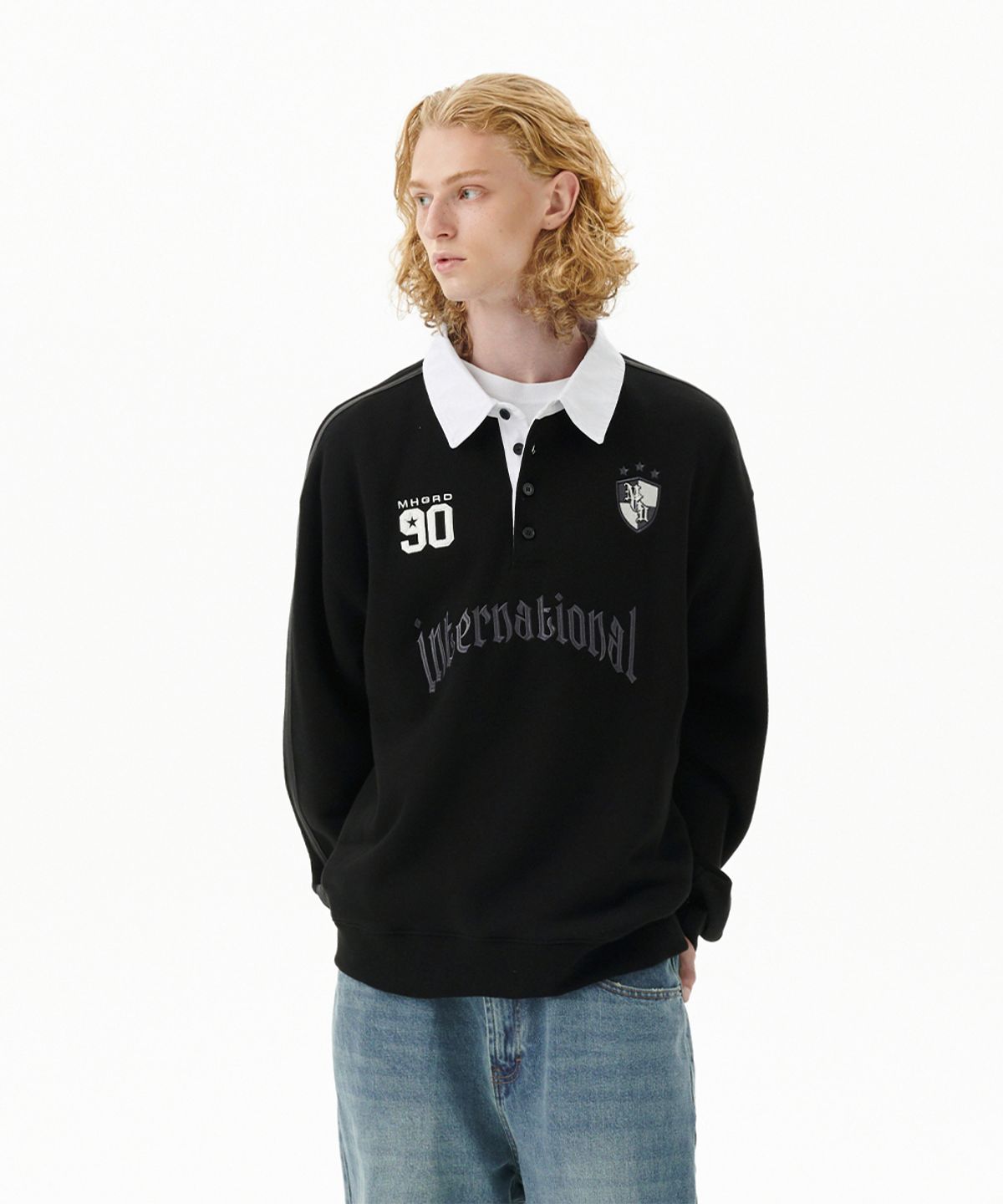 마하그리드(MAHAGRID) TRACK COLLAR SWEATSHIRT BLACK(MG2FFMM471A)