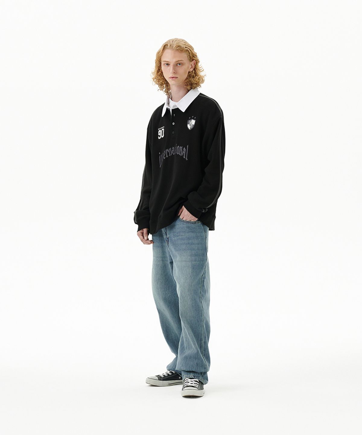 마하그리드(MAHAGRID) TRACK COLLAR SWEATSHIRT BLACK(MG2FFMM471A)
