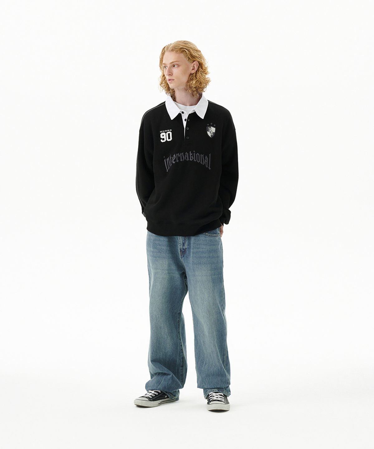 마하그리드(MAHAGRID) TRACK COLLAR SWEATSHIRT BLACK(MG2FFMM471A)