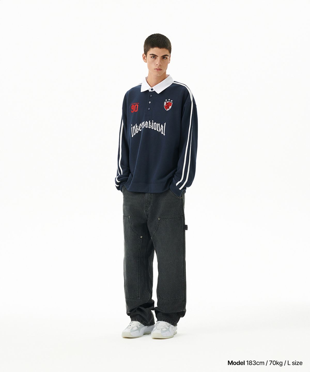 마하그리드(MAHAGRID) TRACK COLLAR SWEATSHIRT NAVY(MG2FFMM471A)