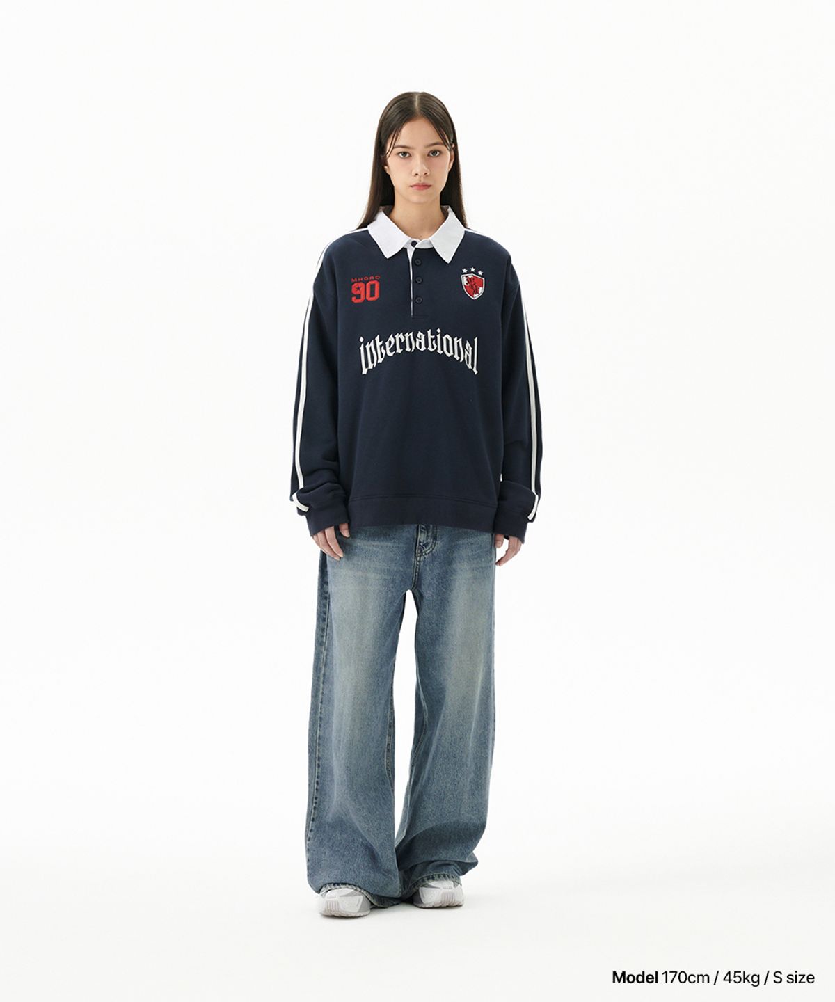 마하그리드(MAHAGRID) TRACK COLLAR SWEATSHIRT NAVY(MG2FFMM471A)