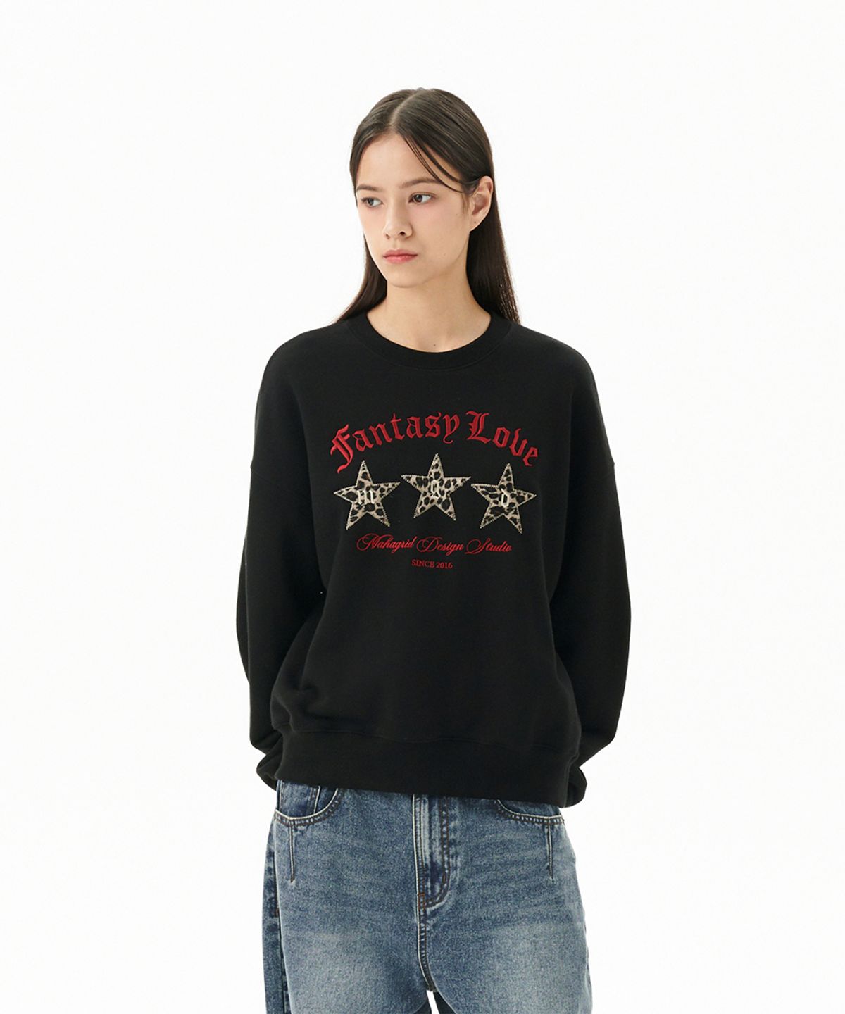 마하그리드(MAHAGRID) FANTASY LOVE SWEAT SHIRTS BLACK(MG2FFFM473A)
