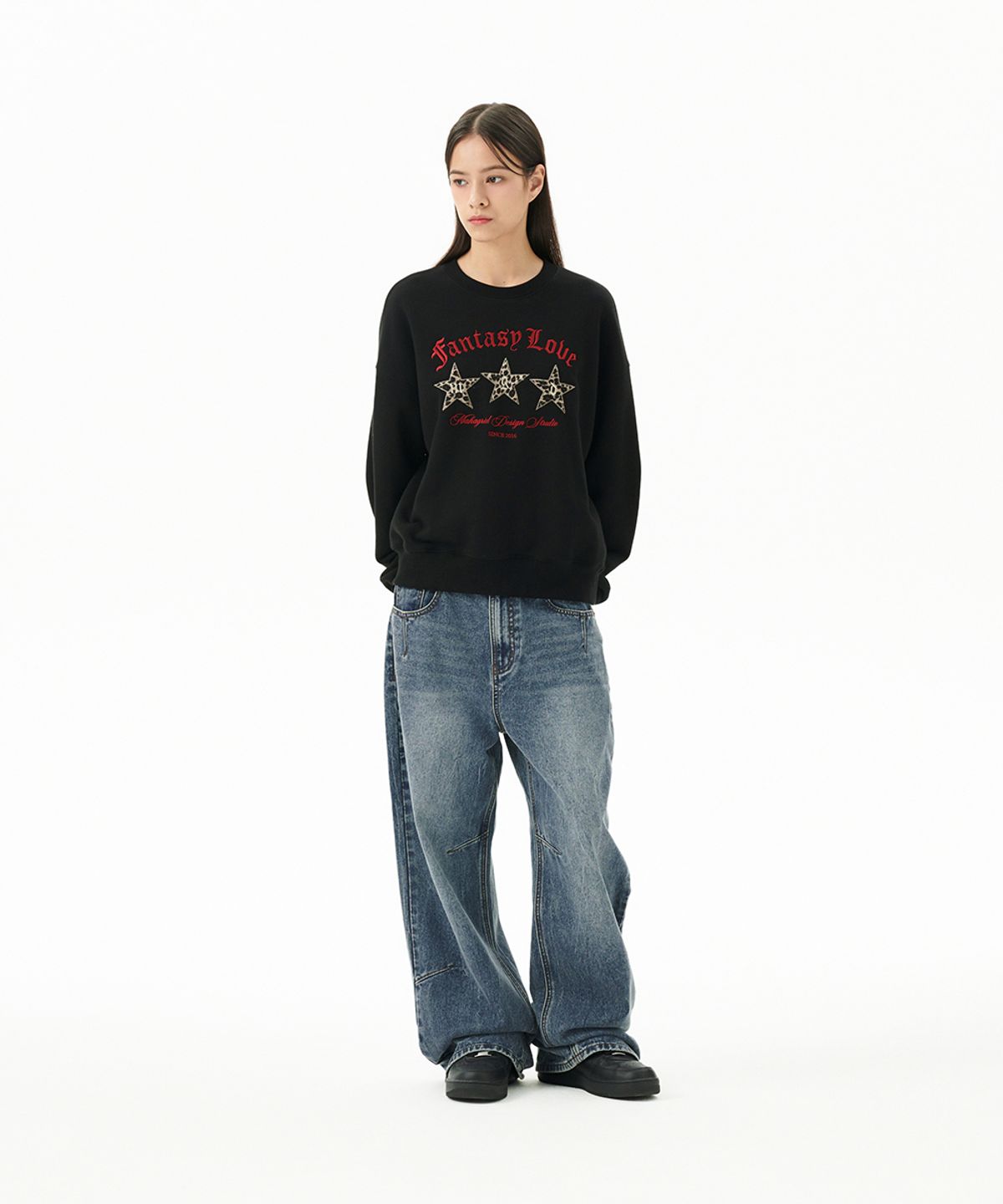 마하그리드(MAHAGRID) FANTASY LOVE SWEAT SHIRTS BLACK(MG2FFFM473A)