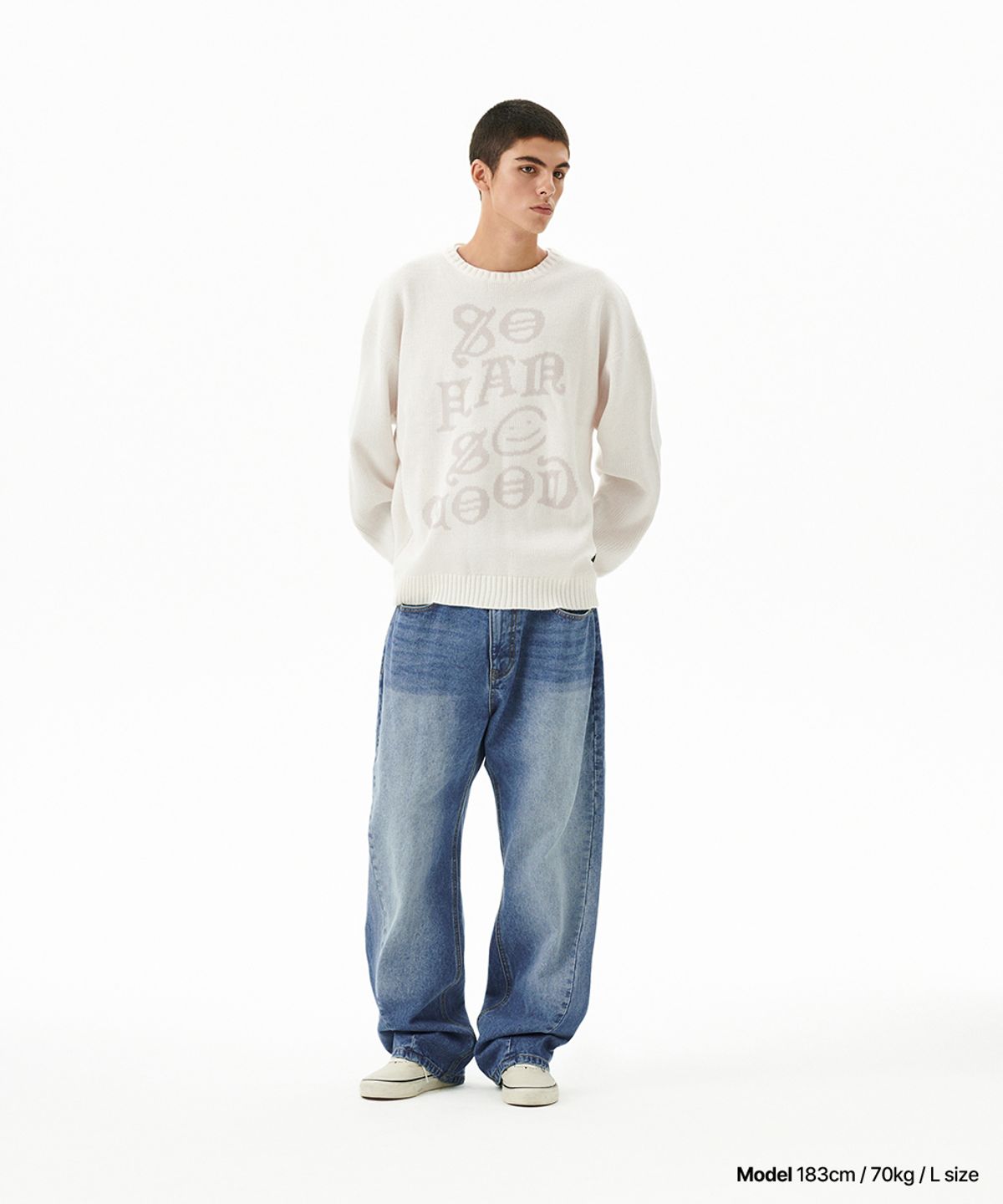 마하그리드(MAHAGRID) BACK LOGO WASHED DENIM PANT BLUE(MG2FFMD112A)
