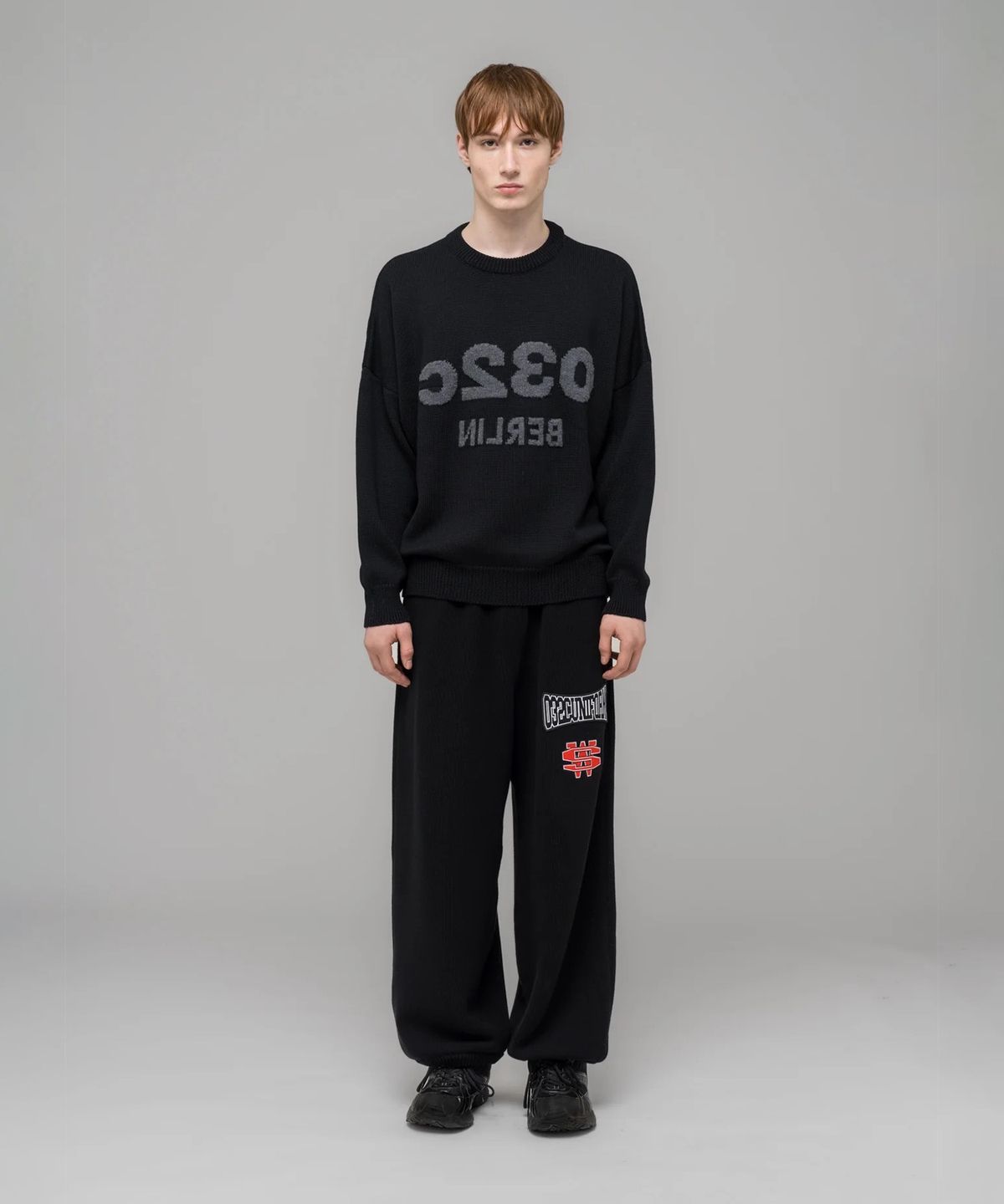 032씨(032C) (U) 셀피 스웨터 블랙/블랙 멜란지 SELFIE SWEATER BLACK/ BLACK MELANGE