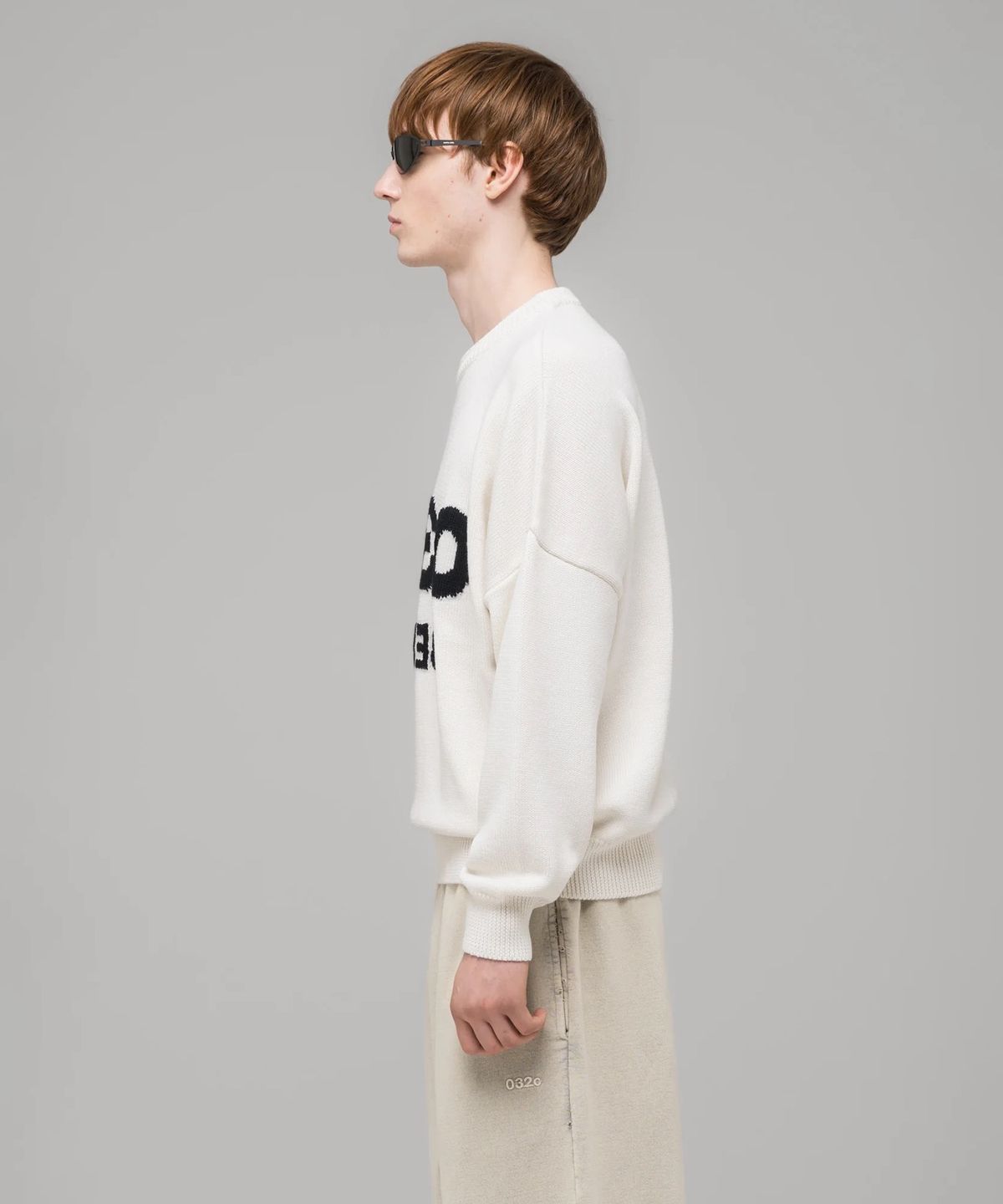032씨(032C) (U) 셀피 스웨터 화이트/블랙 SELFIE SWEATER WHITE/ BLACK
