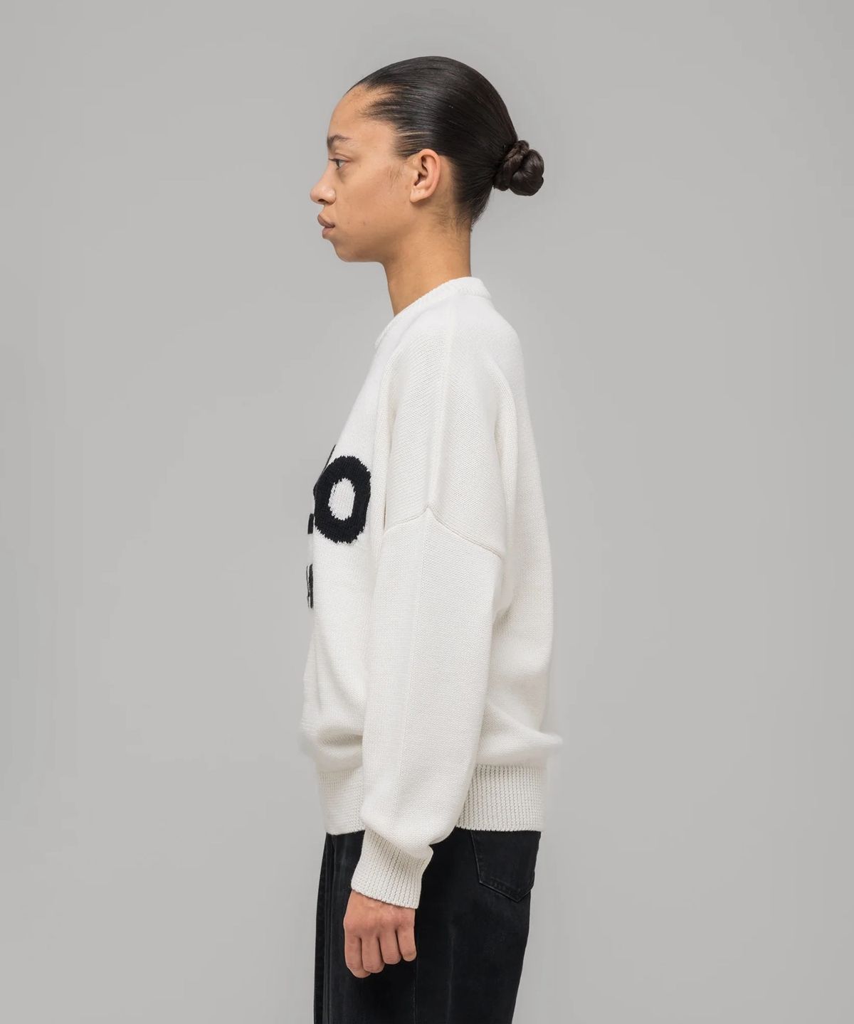 032씨(032C) (U) 셀피 스웨터 화이트/블랙 SELFIE SWEATER WHITE/ BLACK