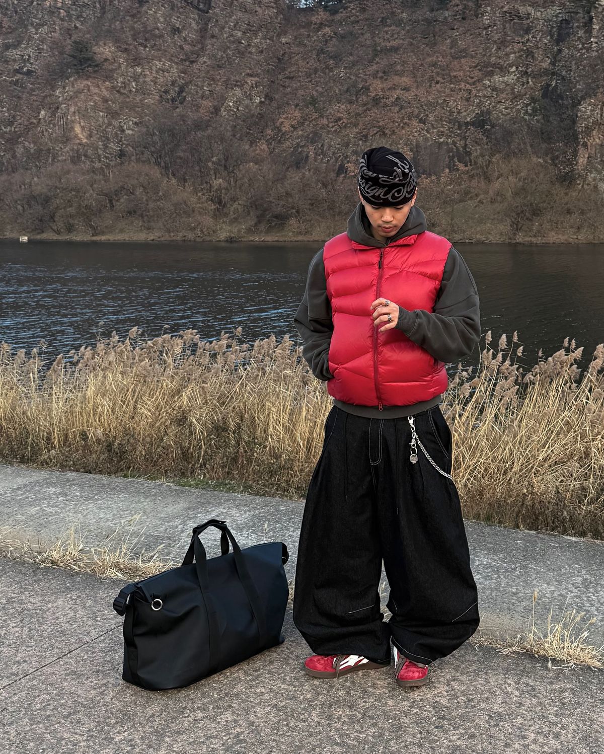 마하그리드(MAHAGRID) INK LOGO KNIT BEANIE BLACK(MG2FFMAB35A)