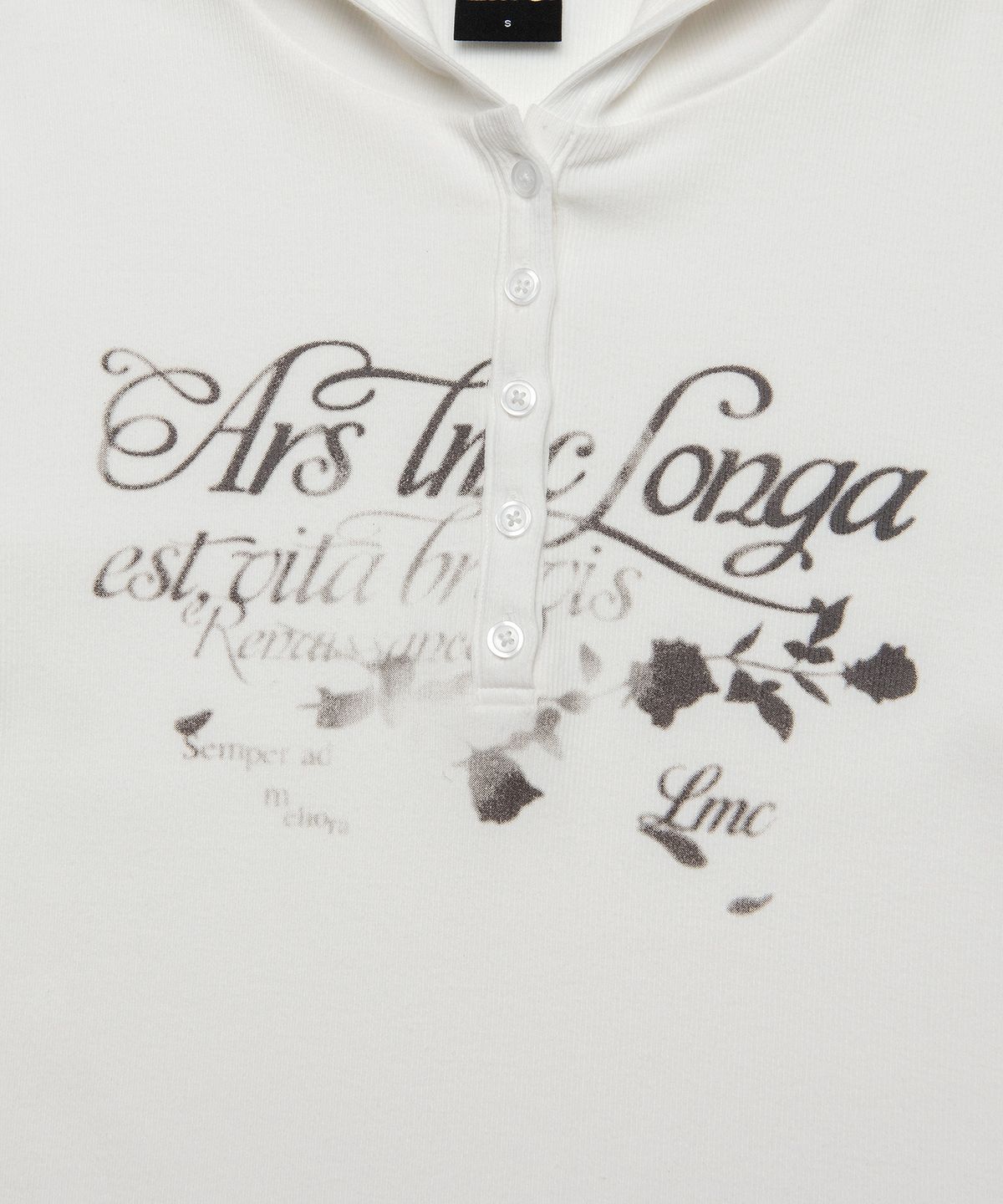 엘엠씨(LMC) WM BUTTON HOODED LONG SLV TEE white