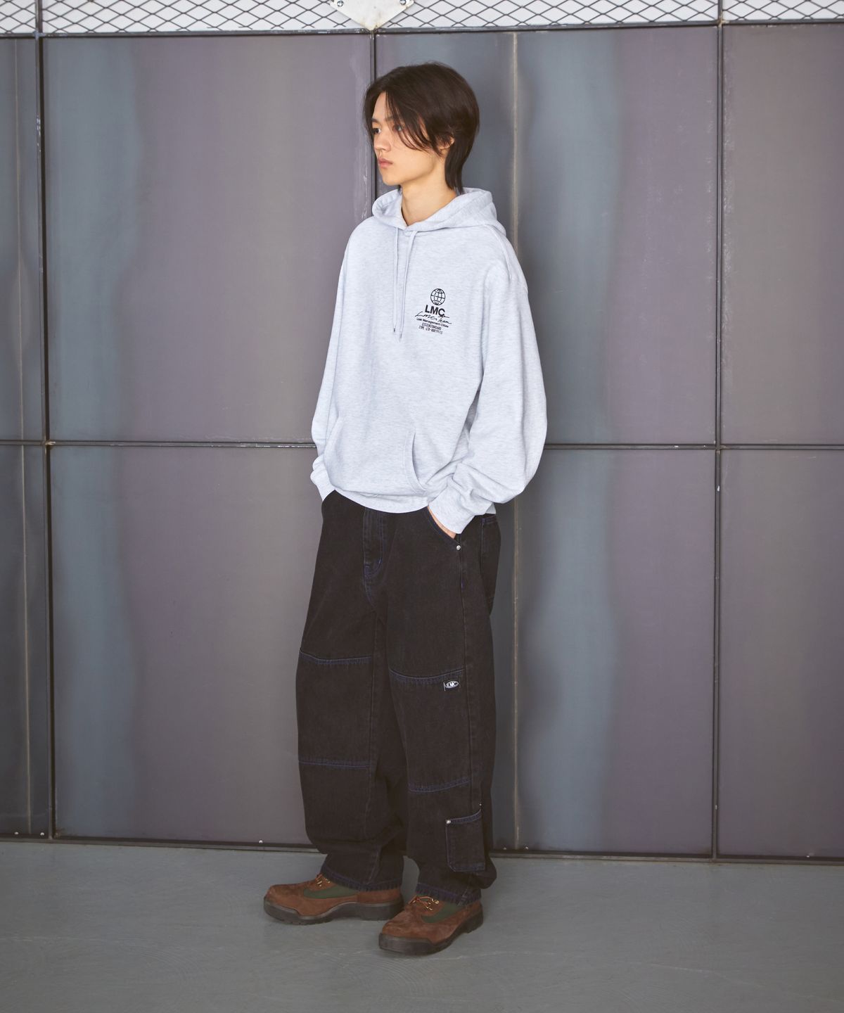 엘엠씨(LMC) CNTRST ST DOUBLE KNEE DENIM PANTS gray