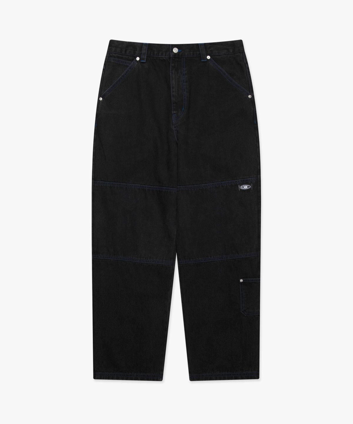 엘엠씨(LMC) CNTRST ST DOUBLE KNEE DENIM PANTS black