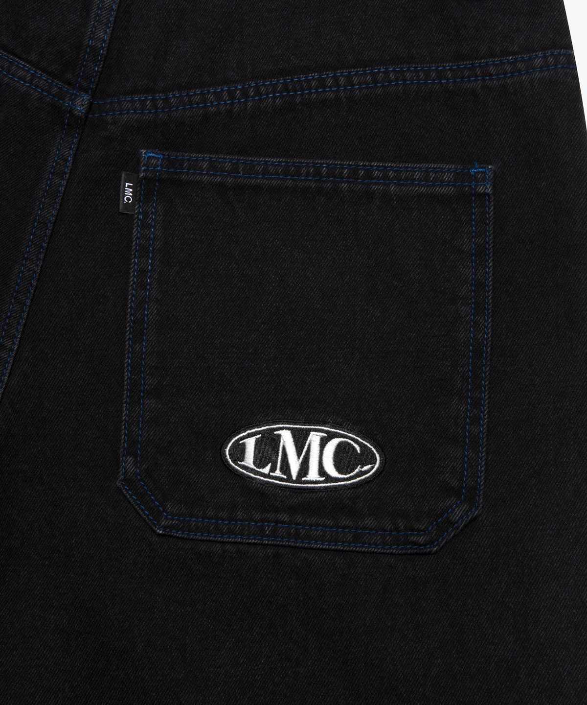 엘엠씨(LMC) CNTRST ST DOUBLE KNEE DENIM PANTS black