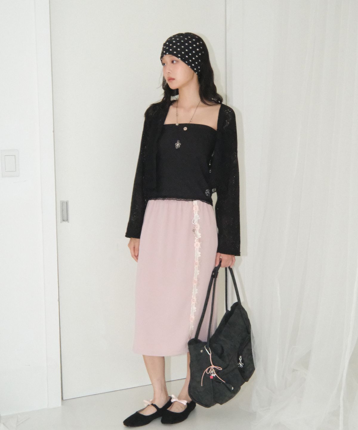 시월107(SIWL107) French Skirt (Rose)