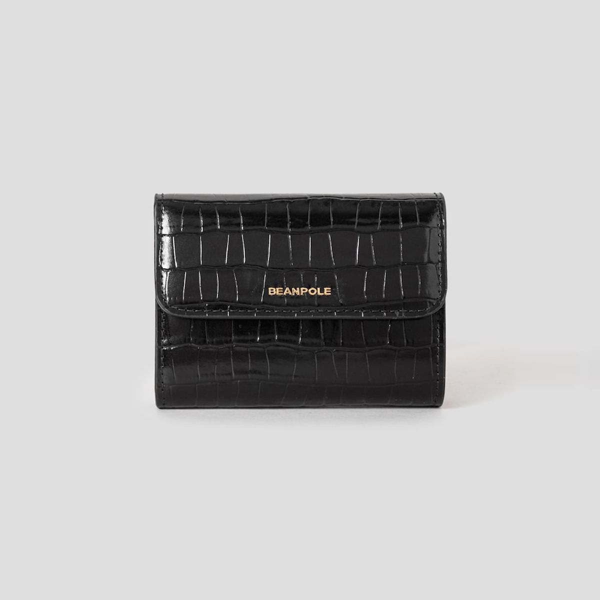 빈폴 액세서리(BEANPOLE ACCESSORY) 크로커 3단 미니지갑 - 블랙
