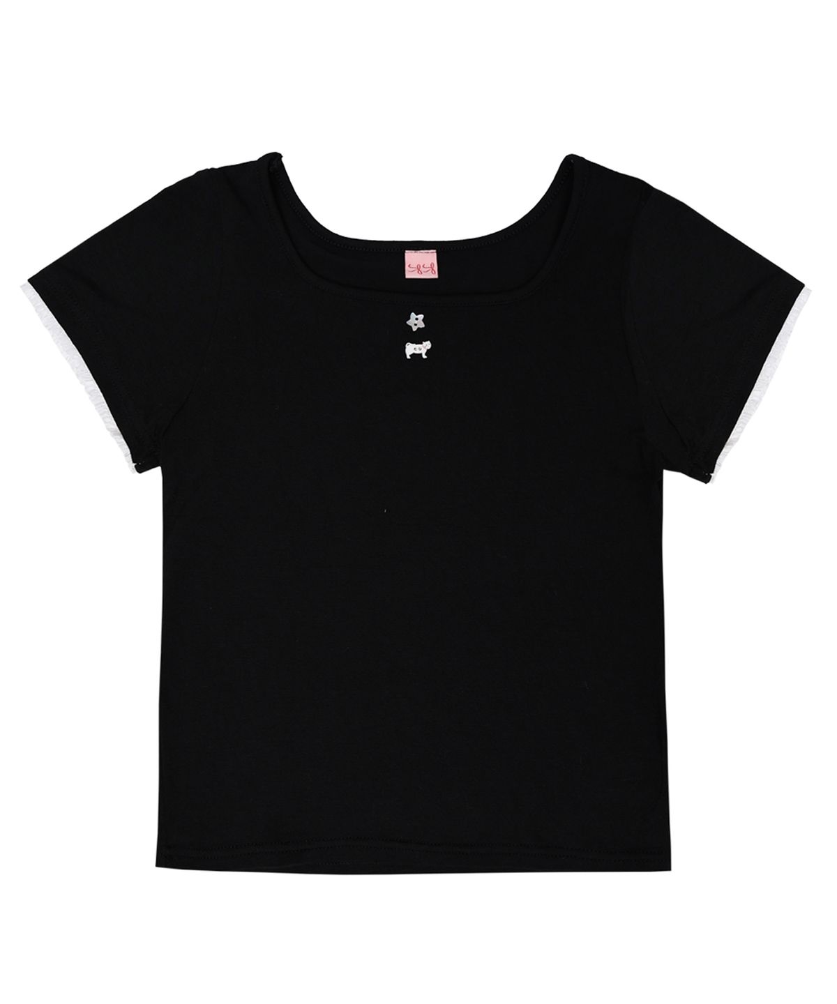 시월107(SIWL107) Kitten Crop Tee (Black)