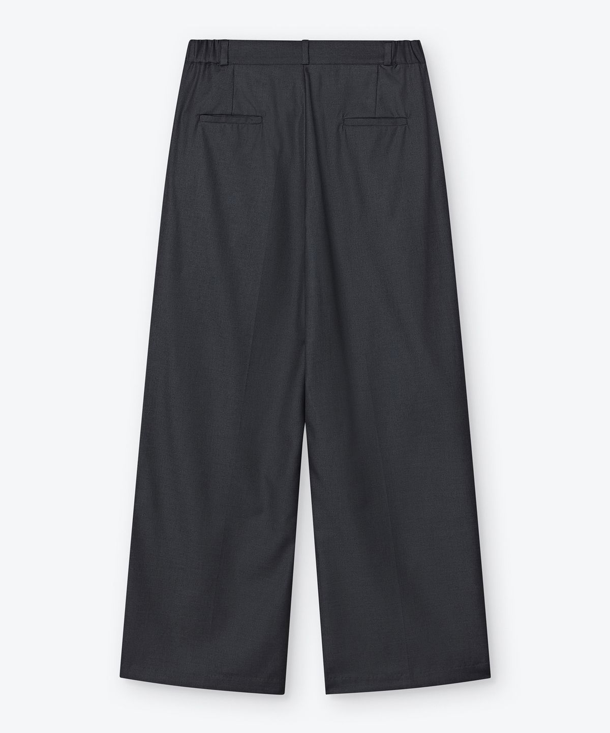 웨스켄(WESKEN) [UNISEX] SOLID TWO TUCK TROUSERS (CHARCOAL)