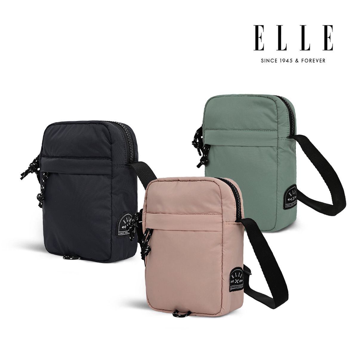 엘르(ELLE) 트라벨 경량 나일론 미니 크로스백 데일리 캐쥬얼