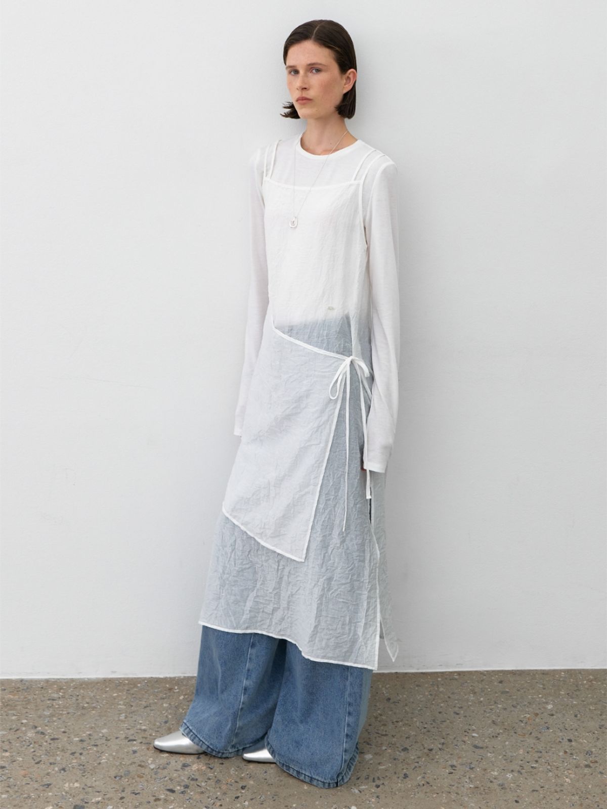 아틀리에 나인(ATELIER NAIN) LINDA STRING SHEER LAYERED DRESS(OP-6305)