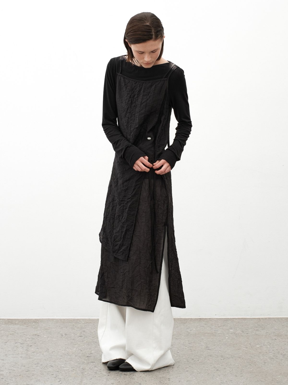 아틀리에 나인(ATELIER NAIN) LINDA STRING SHEER LAYERED DRESS(OP-6305)