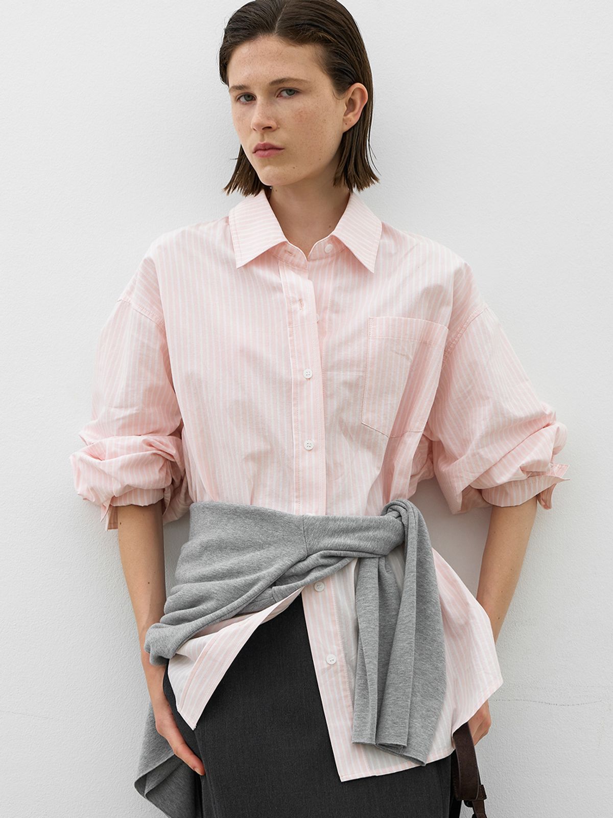 아틀리에 나인(ATELIER NAIN) ESSENTIAL SINGLE STRIPE RELAXED SHIR(BL-4383)
