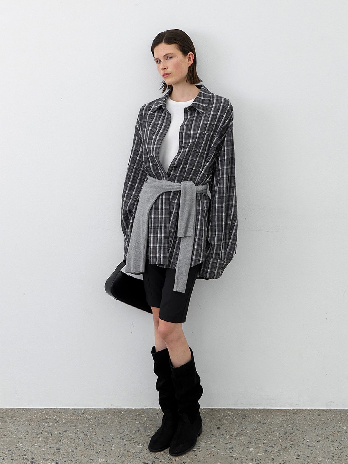 아틀리에 나인(ATELIER NAIN) ESSENTIAL WASHING CHECK RELAXED SHIRT(BL-4368)