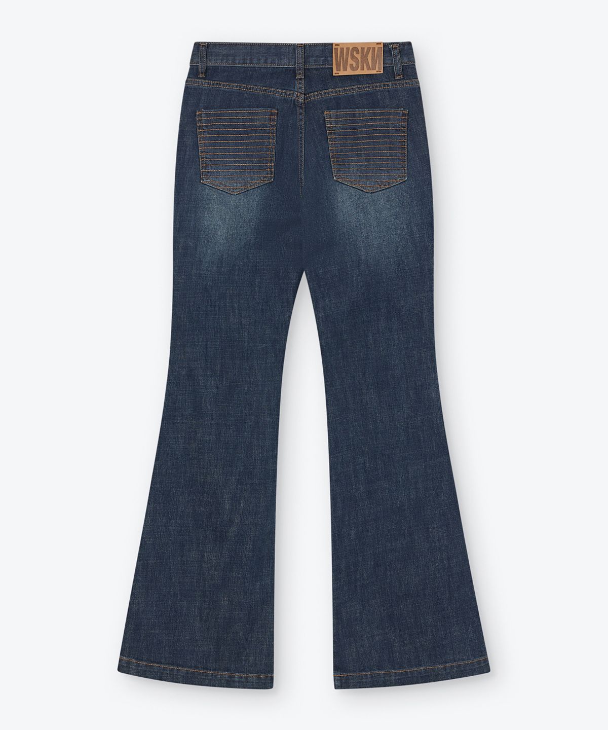 웨스켄(WESKEN) [WOMEN] STUDDED BOOTCUT DENIM PANTS (MIDNIGHT BLUE)