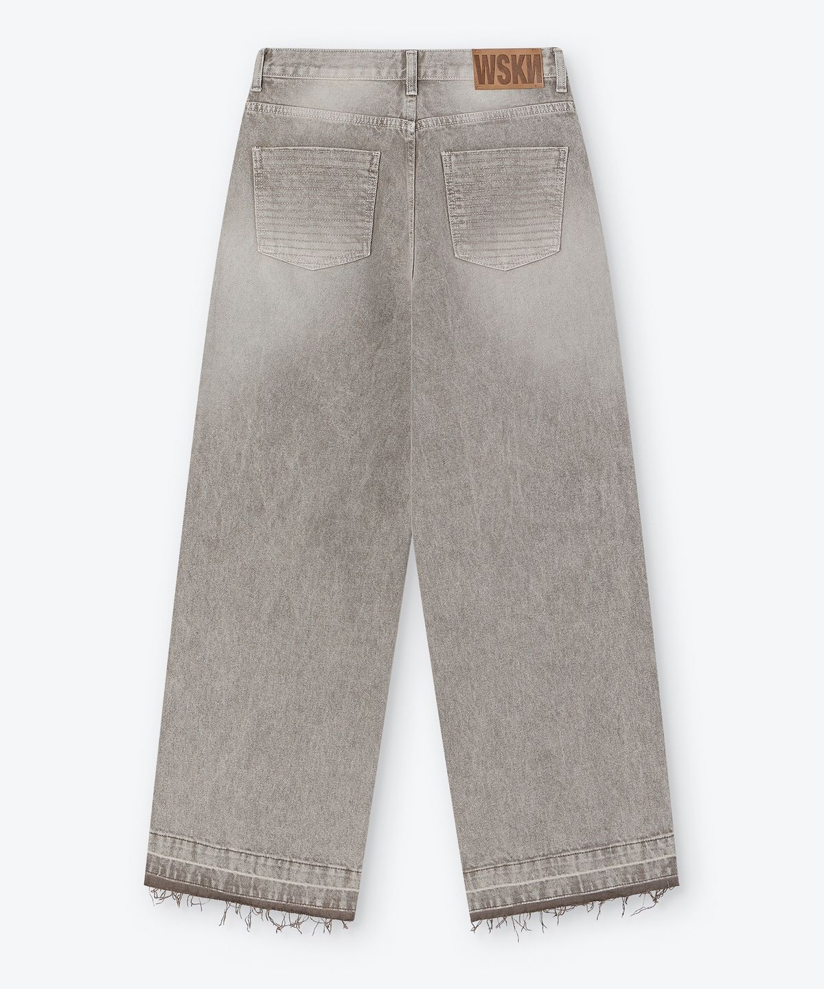웨스켄(WESKEN) [UNISEX] STUDDED SEMI WIDE DYING PANTS (TAUPE)