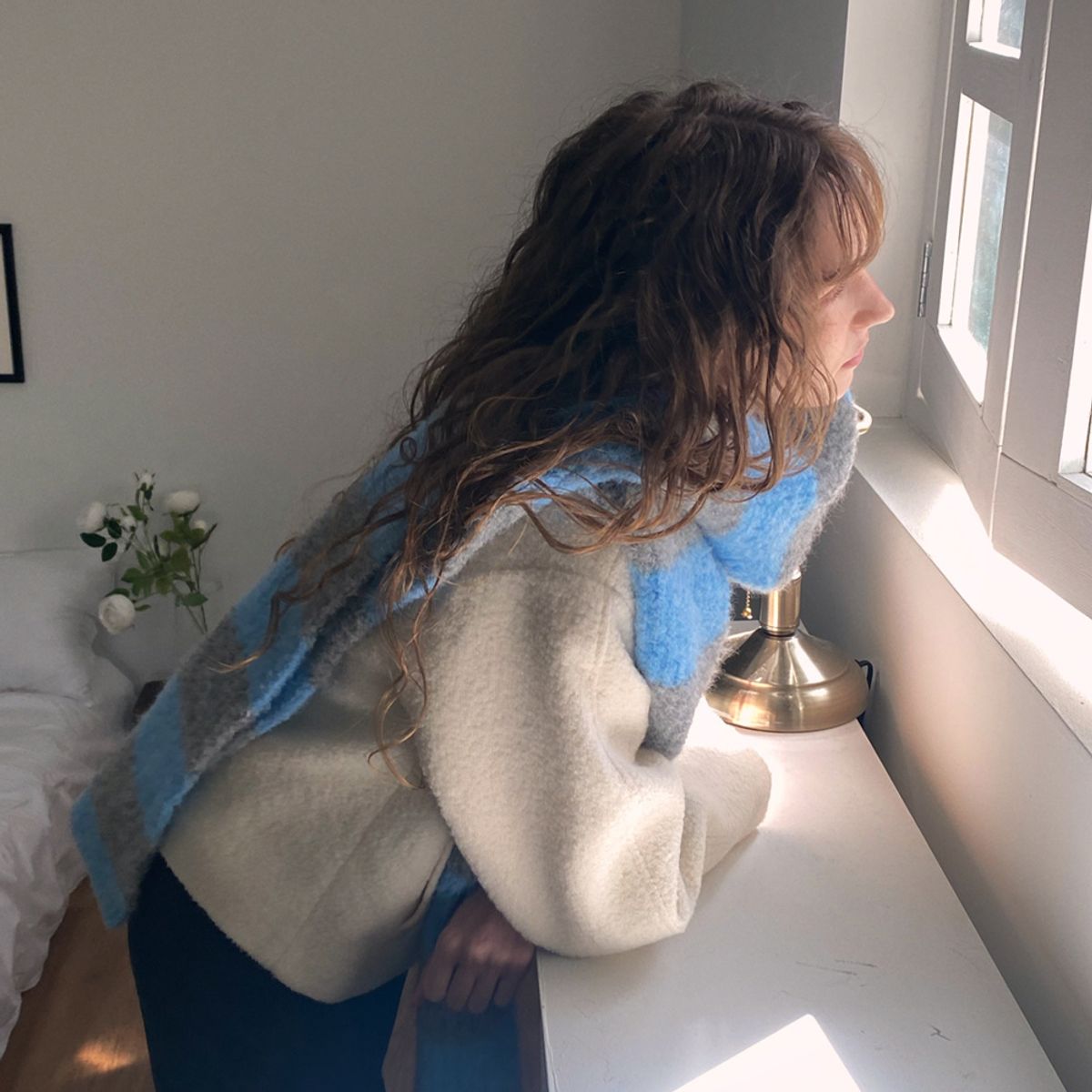 리리수(LILISU) [부클 머플러] Phoebe Muffler / Blue&Grey