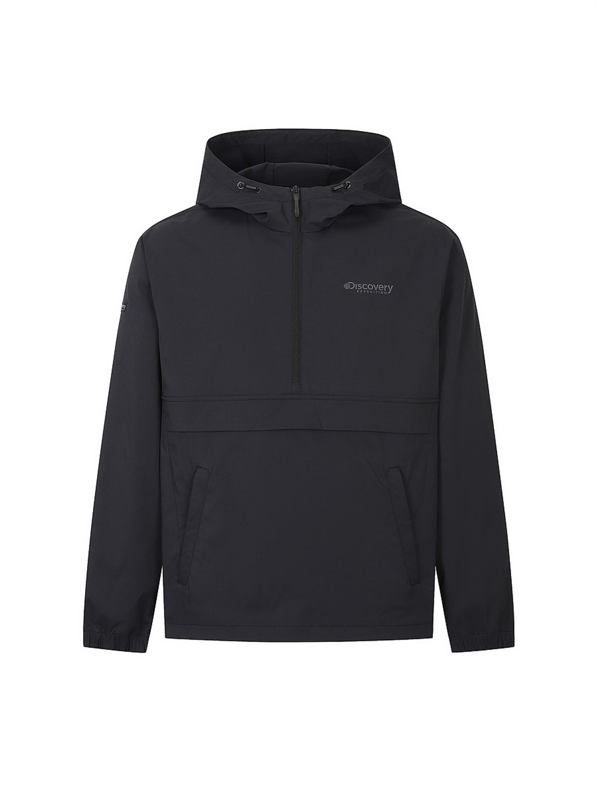 디스커버리 익스페디션(DISCOVERY EXPEDITION) 남성 내추럴 우븐 트레이닝 후드형 아노락 (BLACK)