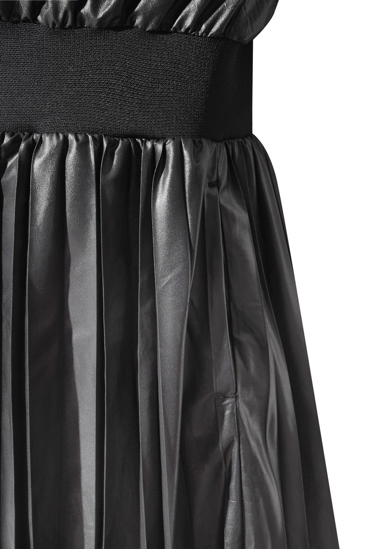 왁(WAAC) Women Pleats high neck dress WWUAA25607BKX