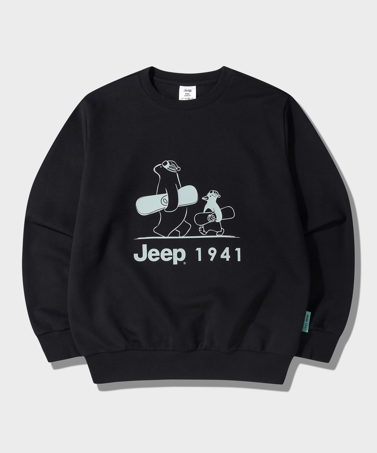 지프키즈(JEEPKIDS) 그린라벨 펭귄곰 맨투맨(KQ5TSU890BK)
