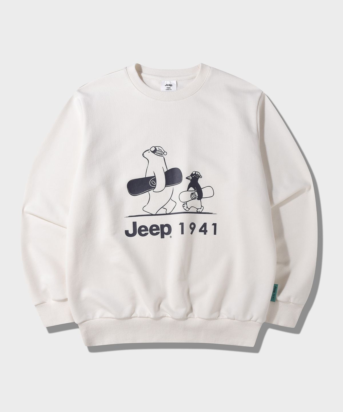 지프키즈(JEEPKIDS) 그린라벨 펭귄곰 맨투맨(KQ5TSU890IV)