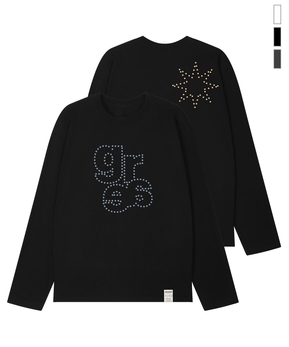 그레이버(GRAVER) [UNISEX]GRAE DOT 롱슬리브 티셔츠_3color
